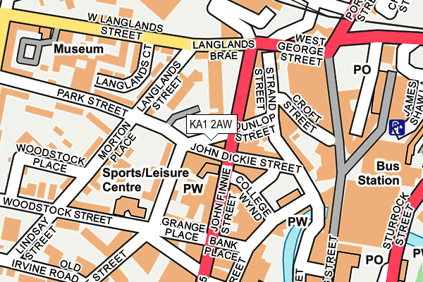 KA1 2AW map - OS OpenMap – Local (Ordnance Survey)