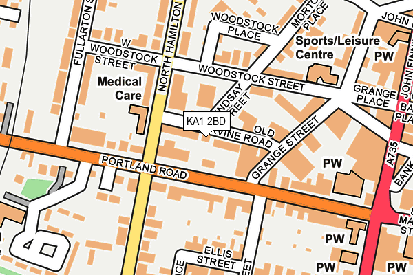 KA1 2BD map - OS OpenMap – Local (Ordnance Survey)