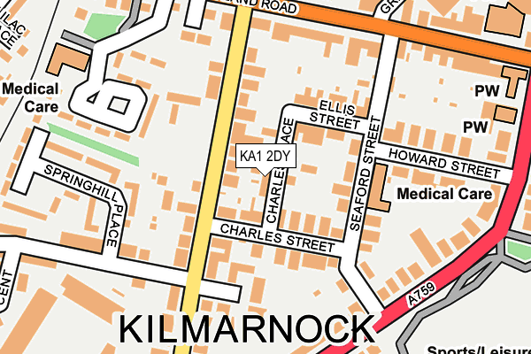 KA1 2DY map - OS OpenMap – Local (Ordnance Survey)