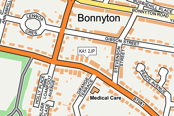 KA1 2JP map - OS OpenMap – Local (Ordnance Survey)