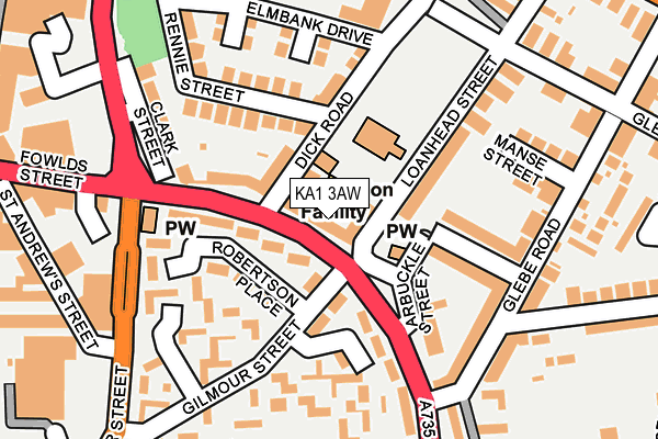 KA1 3AW map - OS OpenMap – Local (Ordnance Survey)