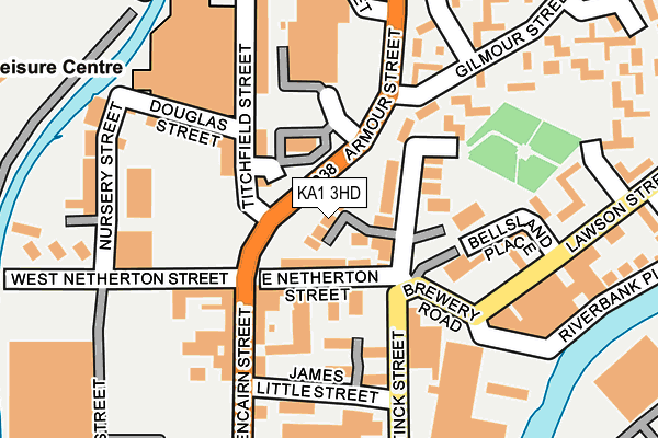 KA1 3HD map - OS OpenMap – Local (Ordnance Survey)