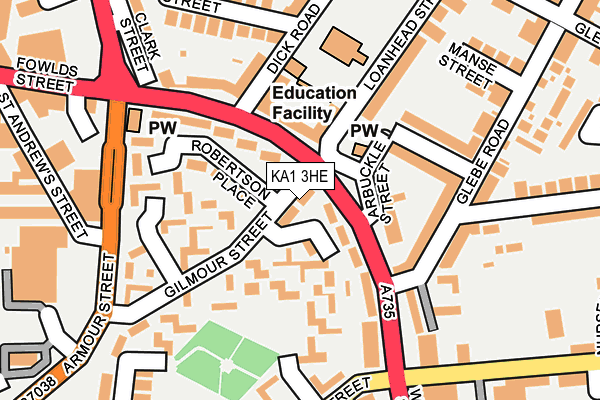 KA1 3HE map - OS OpenMap – Local (Ordnance Survey)