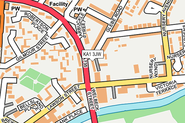 KA1 3JW map - OS OpenMap – Local (Ordnance Survey)
