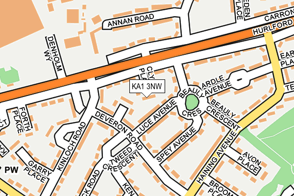 KA1 3NW map - OS OpenMap – Local (Ordnance Survey)