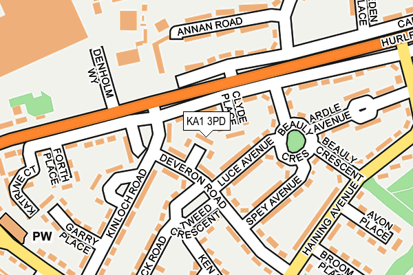 KA1 3PD map - OS OpenMap – Local (Ordnance Survey)