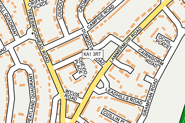 KA1 3RT map - OS OpenMap – Local (Ordnance Survey)