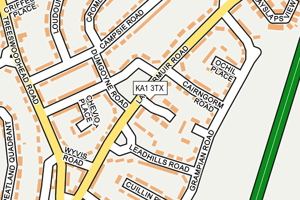 KA1 3TX map - OS OpenMap – Local (Ordnance Survey)