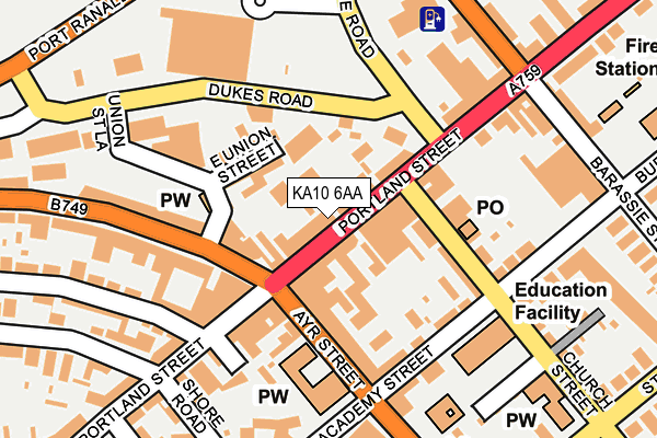 KA10 6AA map - OS OpenMap – Local (Ordnance Survey)