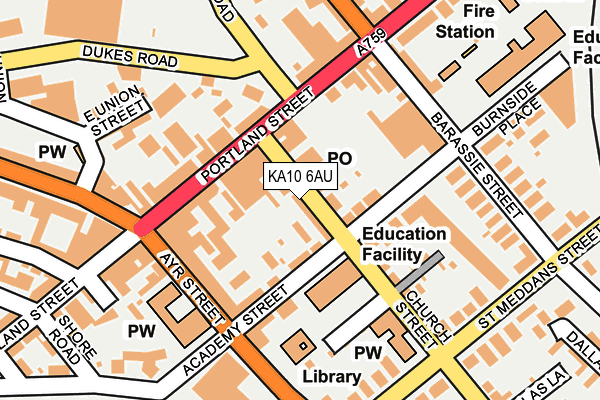 KA10 6AU map - OS OpenMap – Local (Ordnance Survey)