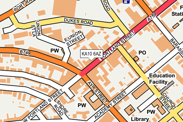 KA10 6AZ map - OS OpenMap – Local (Ordnance Survey)