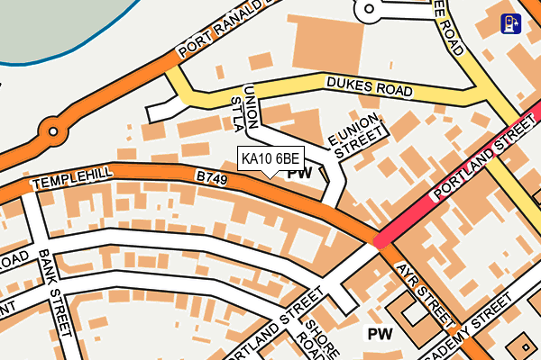 KA10 6BE map - OS OpenMap – Local (Ordnance Survey)