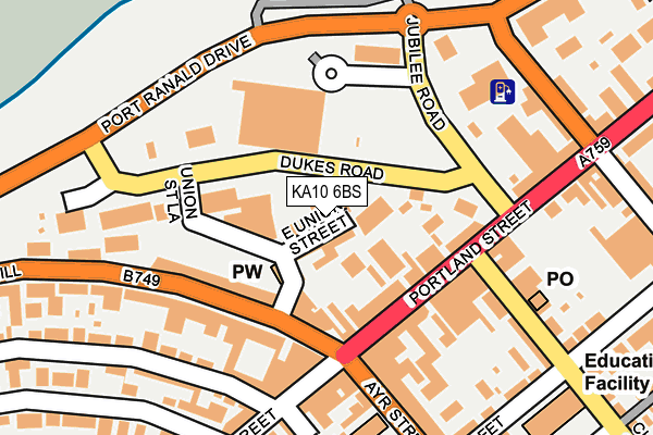 KA10 6BS map - OS OpenMap – Local (Ordnance Survey)