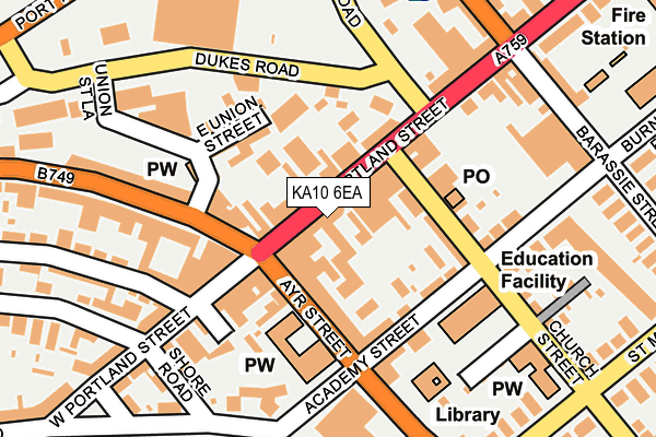 KA10 6EA map - OS OpenMap – Local (Ordnance Survey)