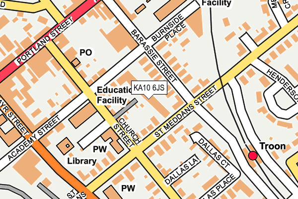 KA10 6JS map - OS OpenMap – Local (Ordnance Survey)