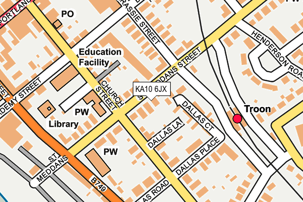 KA10 6JX map - OS OpenMap – Local (Ordnance Survey)