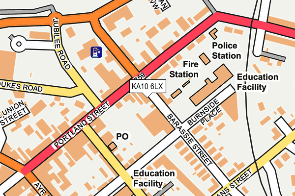 KA10 6LX map - OS OpenMap – Local (Ordnance Survey)