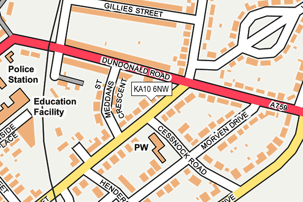 KA10 6NW map - OS OpenMap – Local (Ordnance Survey)