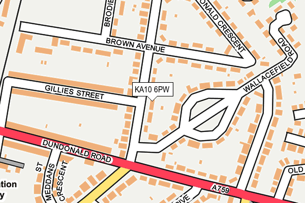 KA10 6PW map - OS OpenMap – Local (Ordnance Survey)
