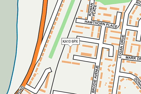 KA10 6PX map - OS OpenMap – Local (Ordnance Survey)