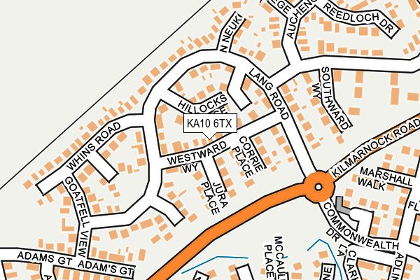 KA10 6TX map - OS OpenMap – Local (Ordnance Survey)