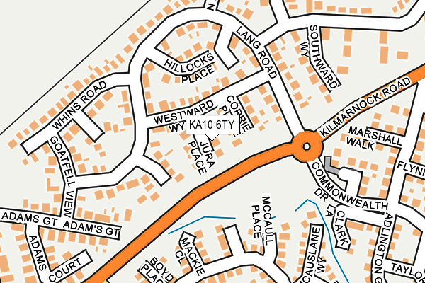 KA10 6TY map - OS OpenMap – Local (Ordnance Survey)