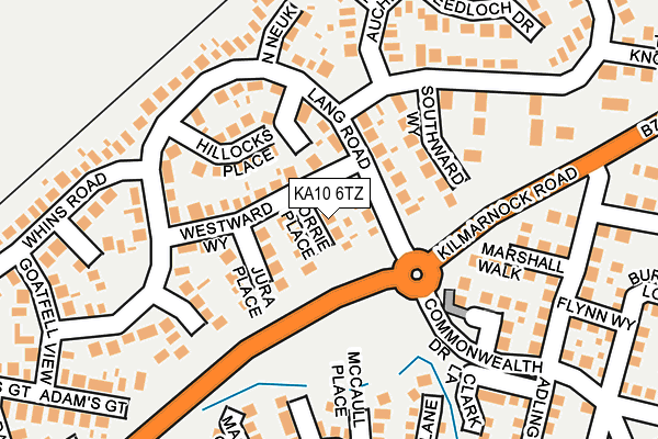 KA10 6TZ map - OS OpenMap – Local (Ordnance Survey)
