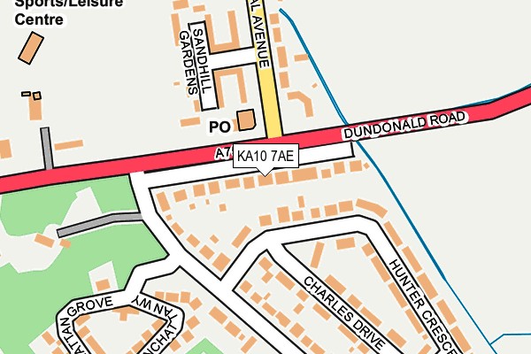 KA10 7AE map - OS OpenMap – Local (Ordnance Survey)