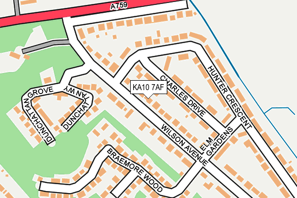 KA10 7AF map - OS OpenMap – Local (Ordnance Survey)