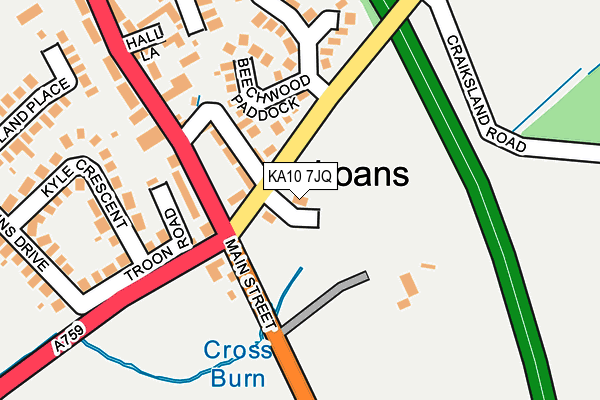 KA10 7JQ map - OS OpenMap – Local (Ordnance Survey)