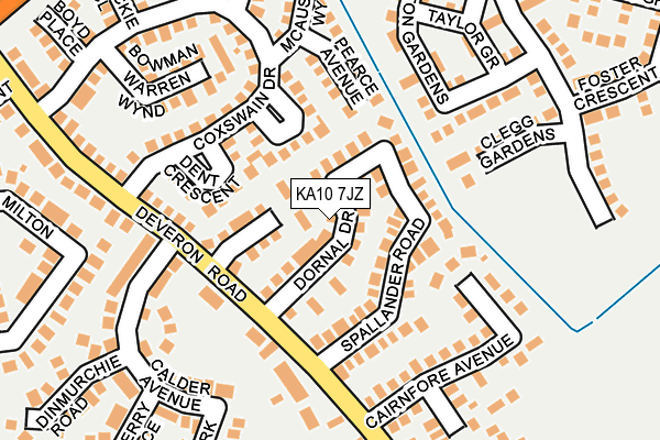 KA10 7JZ map - OS OpenMap – Local (Ordnance Survey)