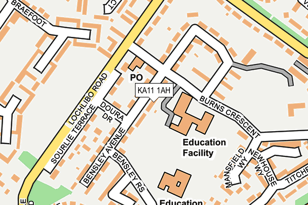 KA11 1AH map - OS OpenMap – Local (Ordnance Survey)