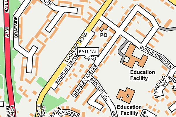 KA11 1AL map - OS OpenMap – Local (Ordnance Survey)