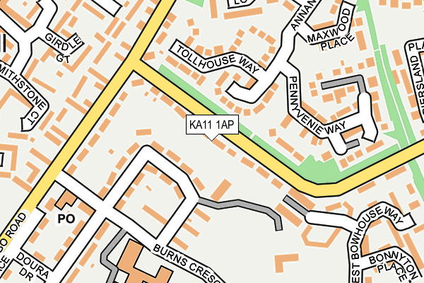 KA11 1AP map - OS OpenMap – Local (Ordnance Survey)