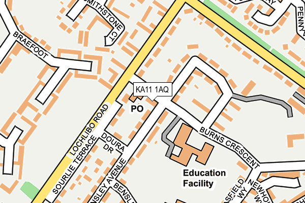 KA11 1AQ map - OS OpenMap – Local (Ordnance Survey)