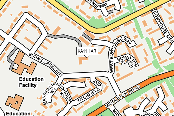 KA11 1AR map - OS OpenMap – Local (Ordnance Survey)