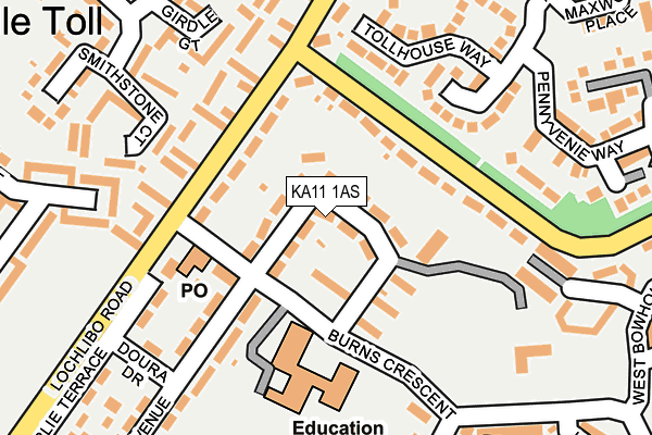KA11 1AS map - OS OpenMap – Local (Ordnance Survey)