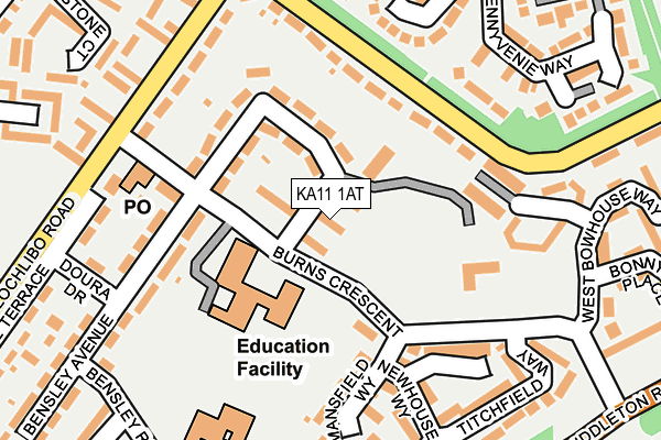 KA11 1AT map - OS OpenMap – Local (Ordnance Survey)