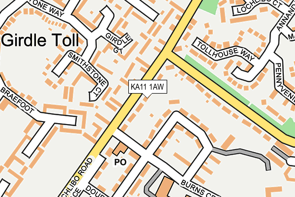 KA11 1AW map - OS OpenMap – Local (Ordnance Survey)