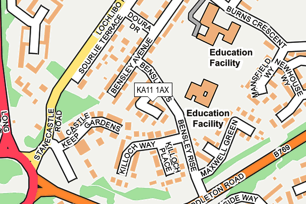 KA11 1AX map - OS OpenMap – Local (Ordnance Survey)