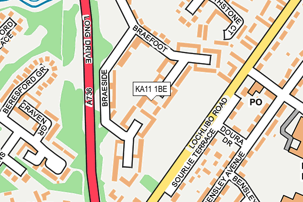 KA11 1BE map - OS OpenMap – Local (Ordnance Survey)
