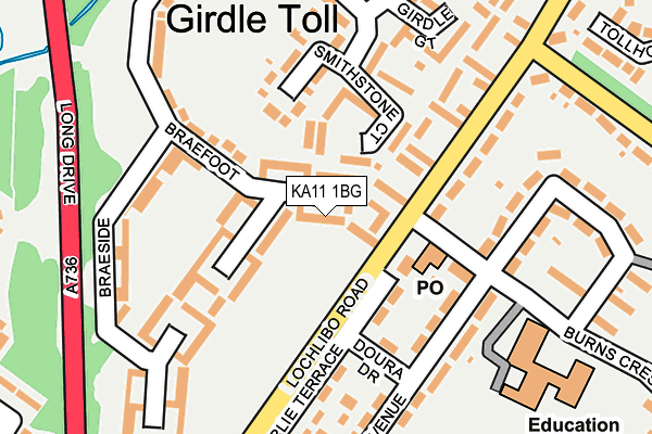 KA11 1BG map - OS OpenMap – Local (Ordnance Survey)