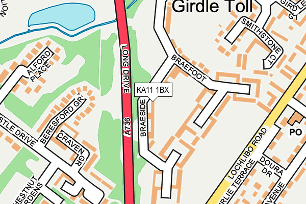 KA11 1BX map - OS OpenMap – Local (Ordnance Survey)