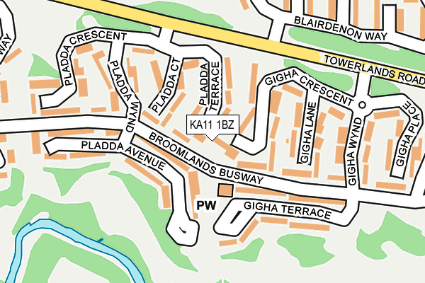 KA11 1BZ map - OS OpenMap – Local (Ordnance Survey)