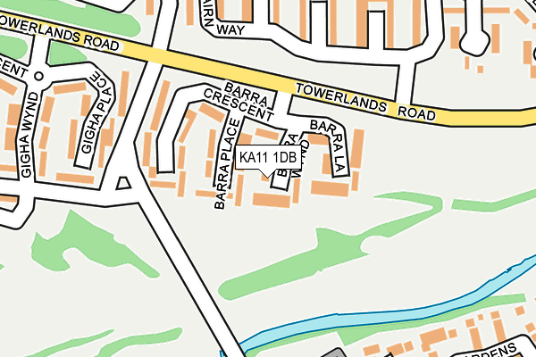 KA11 1DB map - OS OpenMap – Local (Ordnance Survey)