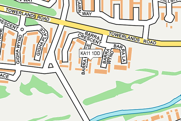 KA11 1DD map - OS OpenMap – Local (Ordnance Survey)