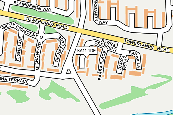 KA11 1DE map - OS OpenMap – Local (Ordnance Survey)