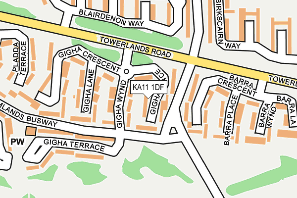 KA11 1DF map - OS OpenMap – Local (Ordnance Survey)
