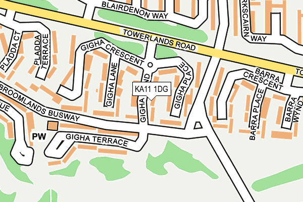 KA11 1DG map - OS OpenMap – Local (Ordnance Survey)
