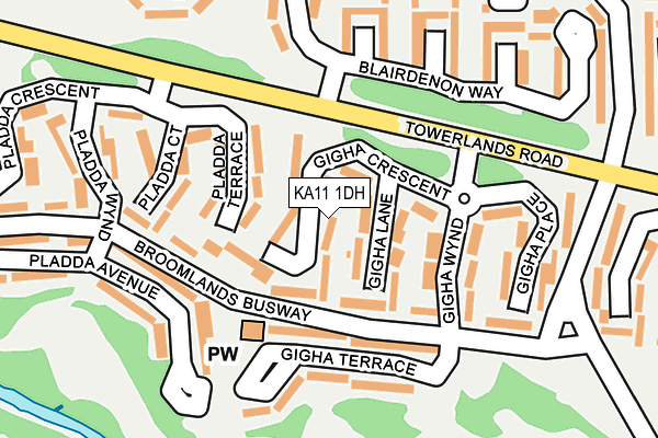 KA11 1DH map - OS OpenMap – Local (Ordnance Survey)